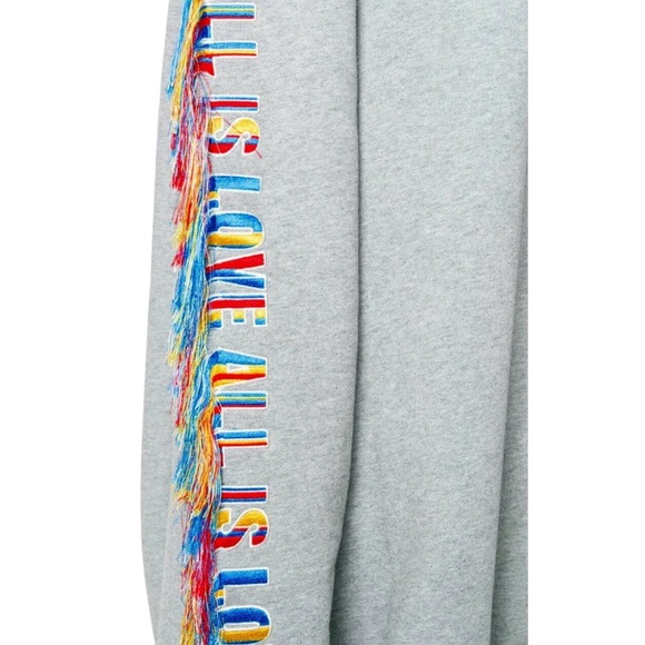 🌺SOLD ON BAY🌺 $633 Stella McCartney Sweatshirt Hoodie 14 “ ALL IS LOVE “ Fringe - Picture 10 of 16